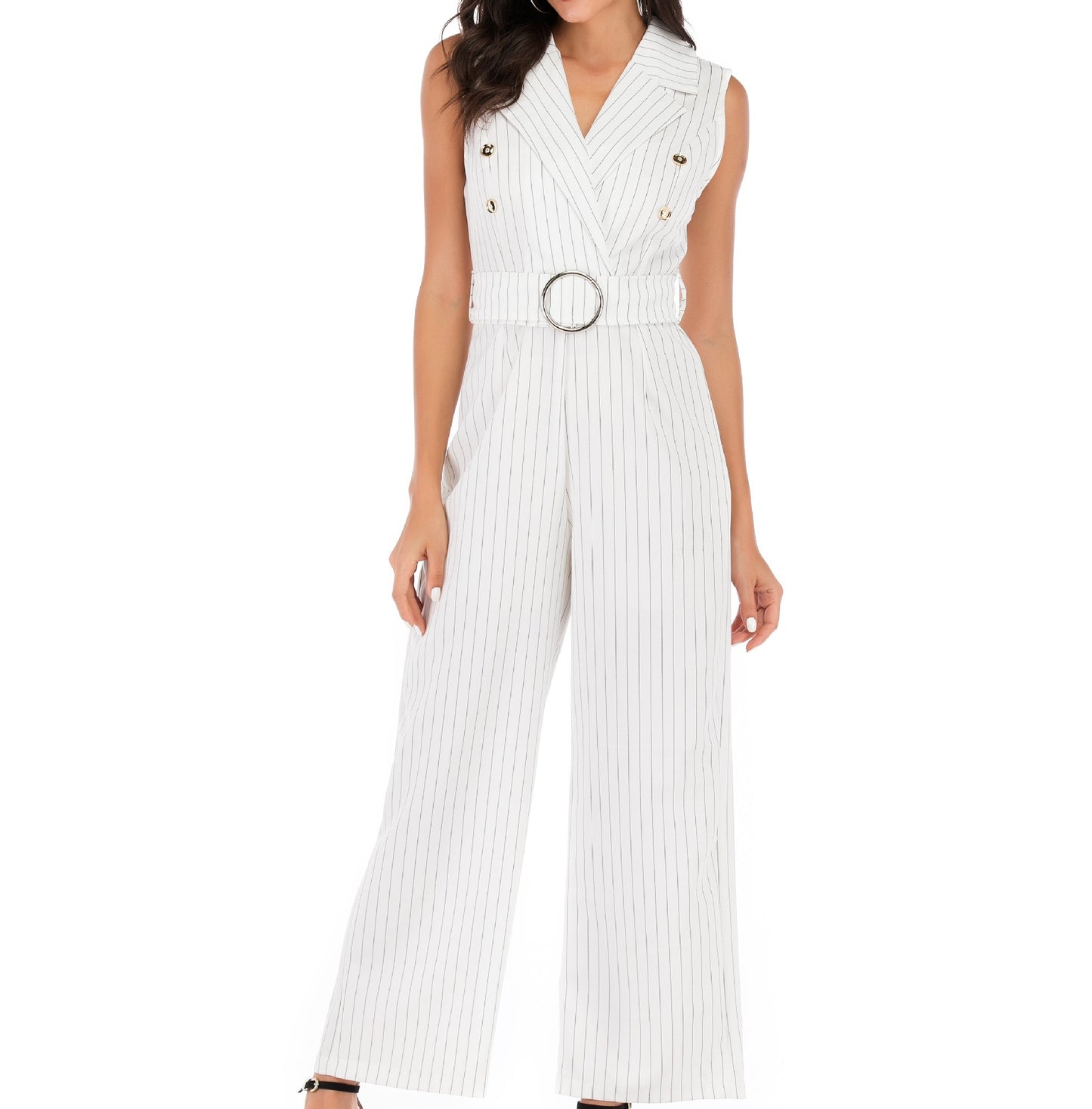 Ladies Hot Sale Sleeveless Suit Belt Jumpsuit