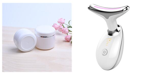 EMS Thermal Neck Lifting And Tighten Massager Electric Microcurrent Wrinkle Remover LED Photon Face Beauty Device