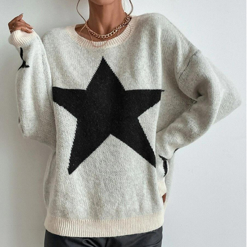 Sweater Women's Pullover Round Neck XINGX Thread Temperament Personality Sweater Sweater Women