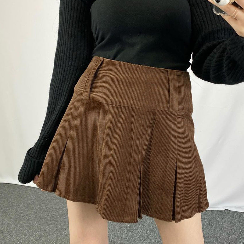 European and American women's new corduroy skirt