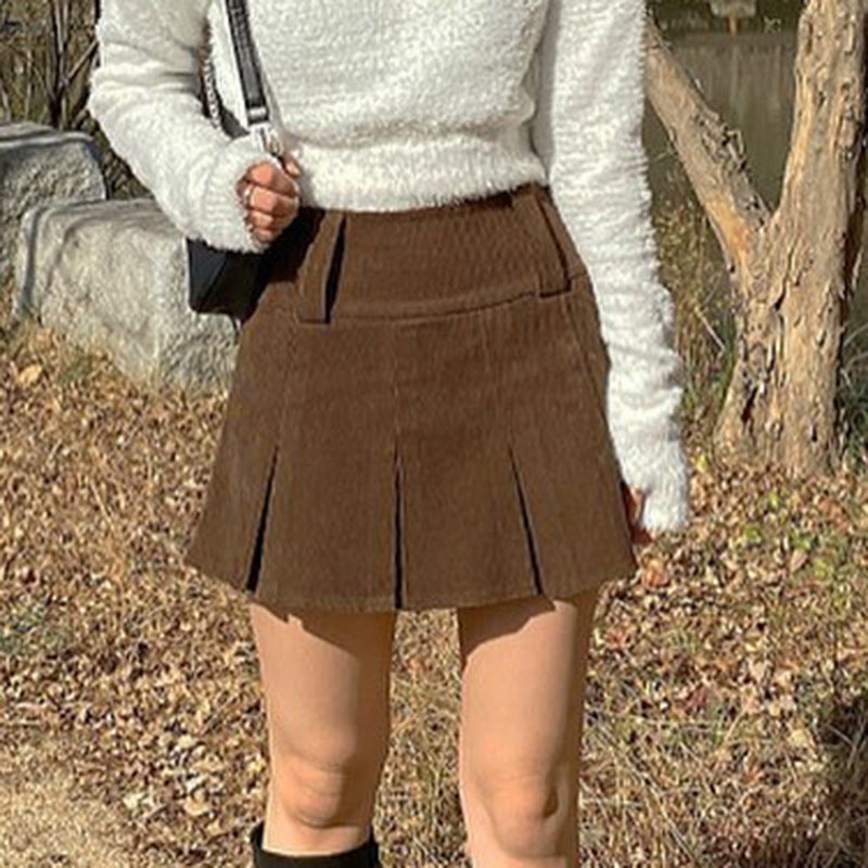 European and American women's new corduroy skirt