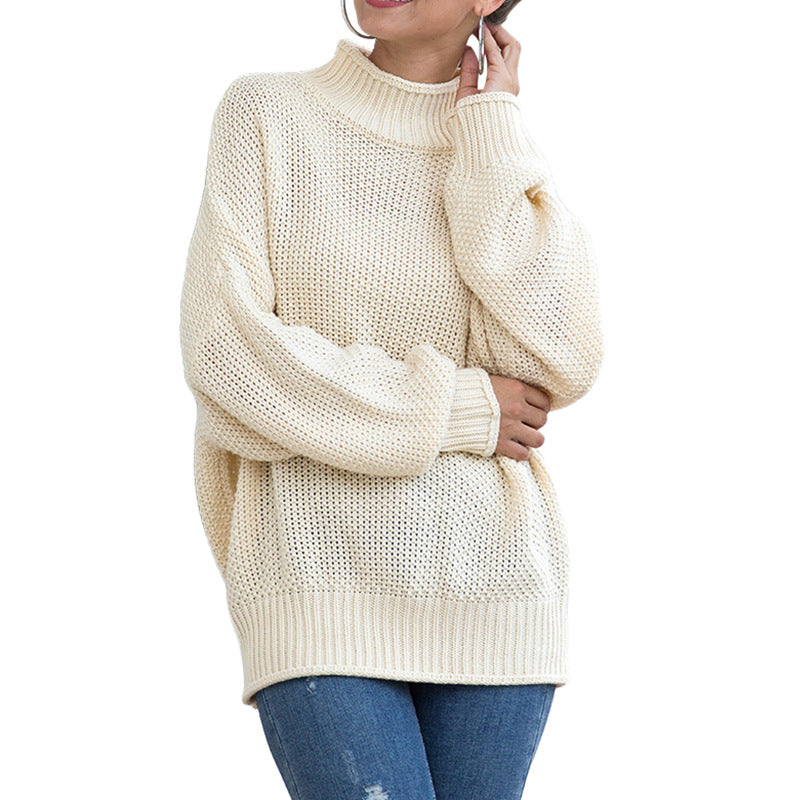 Turtleneck knitted sweater women