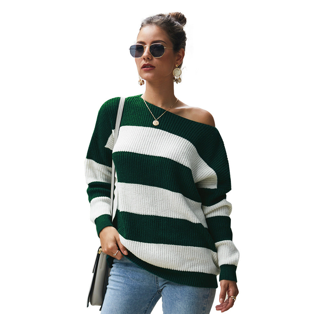 Women's Sexy Striped Sweater Top Original Design Sweater Women