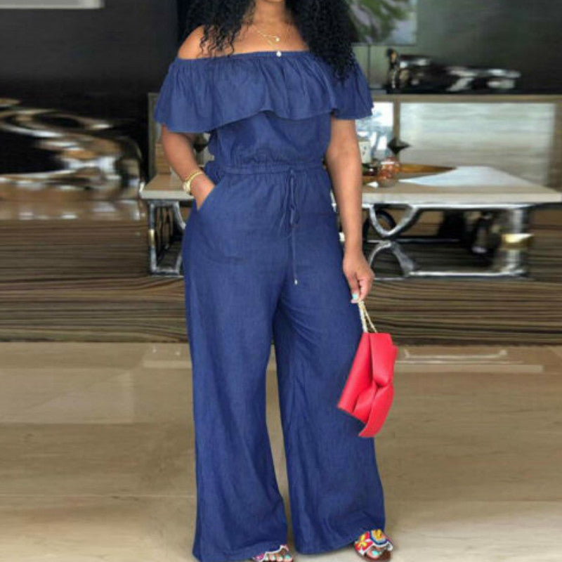 Off-the-shoulder Fashion Casual Ladies Jumpsuit