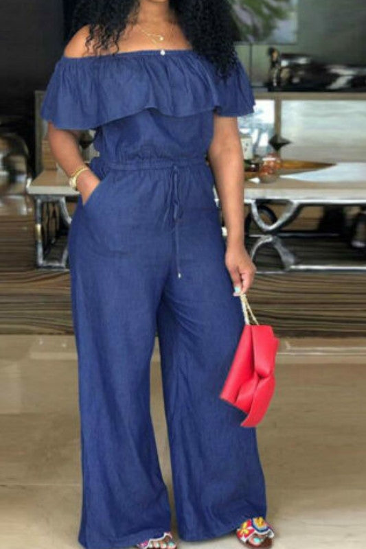 Off-the-shoulder Fashion Casual Ladies Jumpsuit