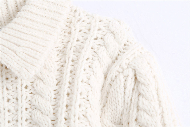 European and American Style Eight-strand Knitted Sweater Sweater