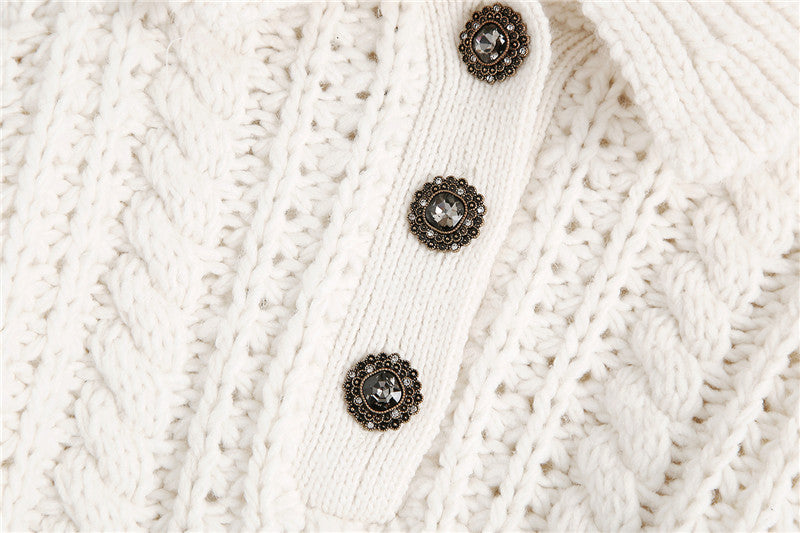 European and American Style Eight-strand Knitted Sweater Sweater