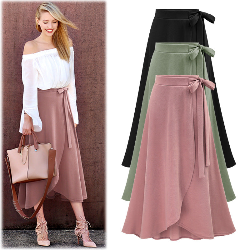 Half Length Skirt Women Autumn New High Waist Irregular Skirt