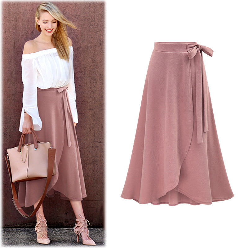 Half Length Skirt Women Autumn New High Waist Irregular Skirt