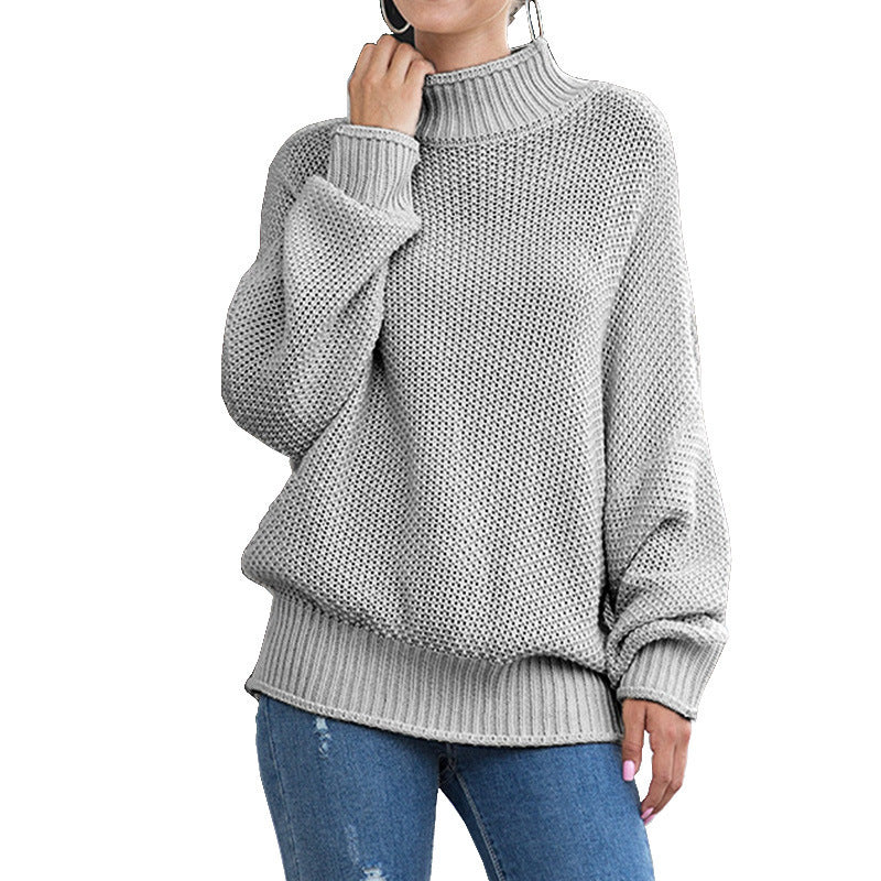 Turtleneck knitted sweater women