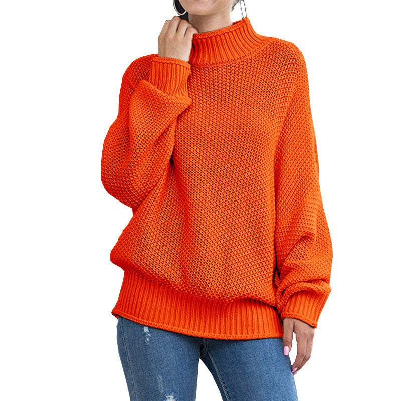 Turtleneck knitted sweater women