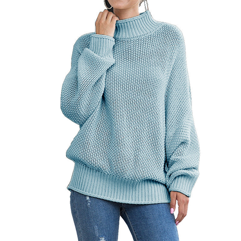 Turtleneck knitted sweater women