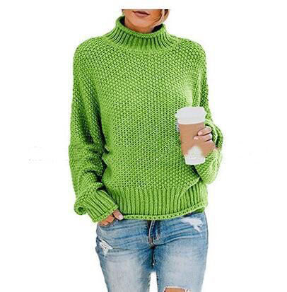 Turtleneck knitted sweater women