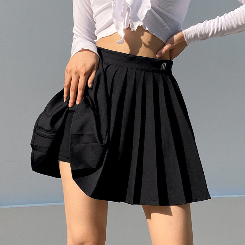 White Pleated Skirt Short Woman Elastic Waist Mini Skirts