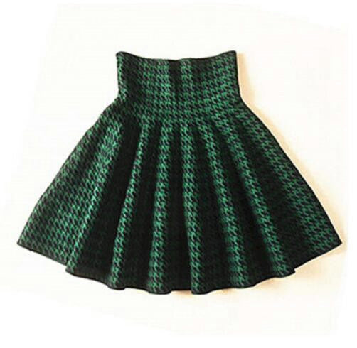 High Waist Stretch Knit Skirt Sexy Slim All-Match Pleated Skirt