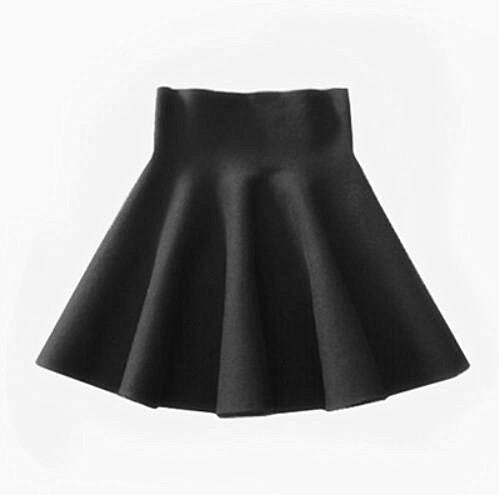 High Waist Stretch Knit Skirt Sexy Slim All-Match Pleated Skirt