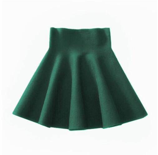 High Waist Stretch Knit Skirt Sexy Slim All-Match Pleated Skirt