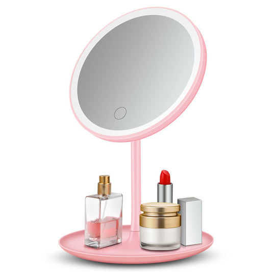 Hot-Selling Makeup Mirror Led Light Mirror Portable Three-Color Adjustable Vanity Mirror Desktop Beauty