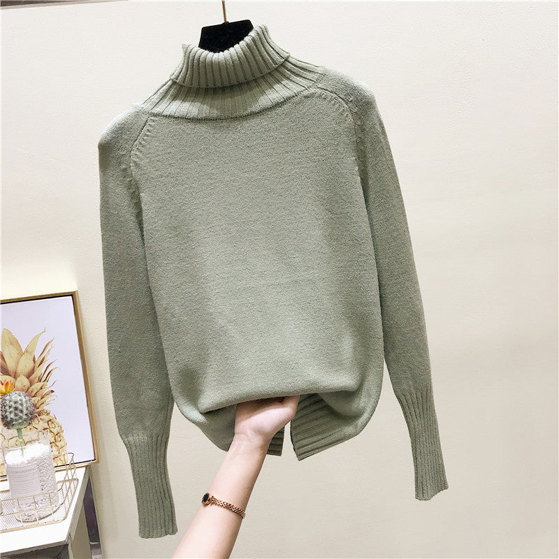 Slim-fit Knit Sweater Women Loose Long-sleeved Pullover Turtleneck Base Sweater