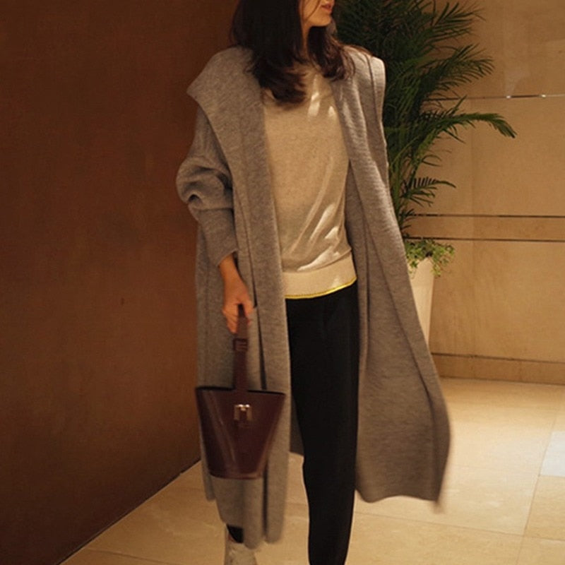 Autumn Winter Sweater Long Cardigan Women Long Sleeve