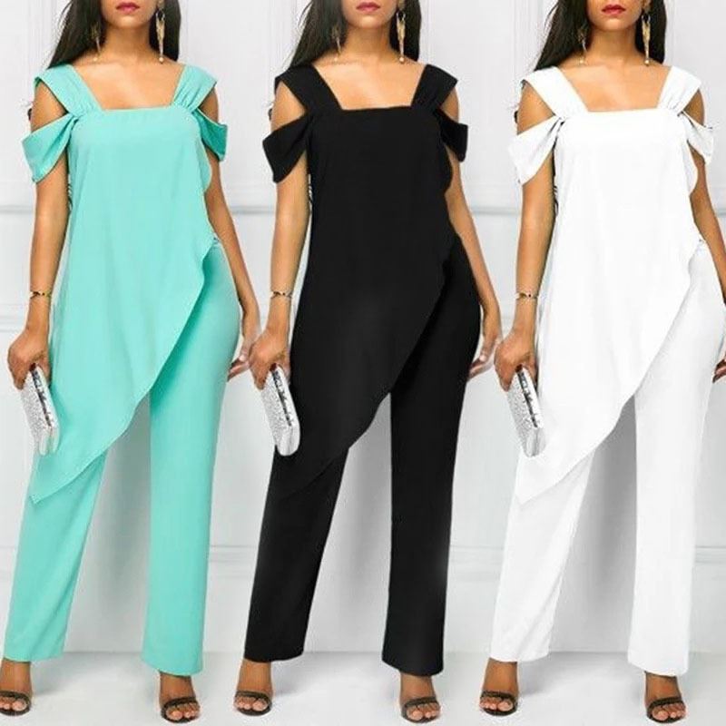 Ladies Sexy Basic Irregular Jumpsuit