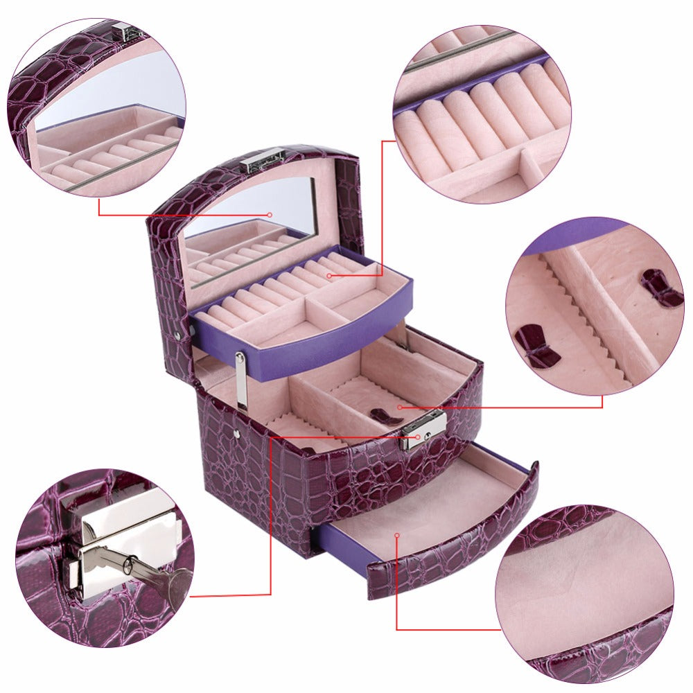 Jewelry Boxes And Packaging Leather Makeup Organizer Storage Cosmetic