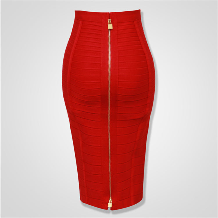 Ack Zipper Bandage Skirt Women Tight Club Pary Fashion Skirt