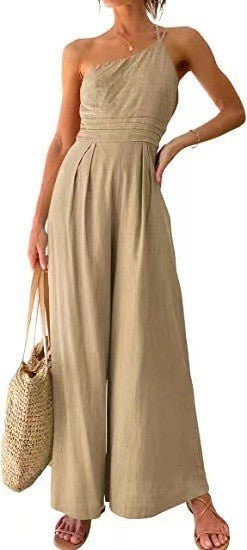 Ladies Suspender Waist Straight Sleeveless Jumpsuit