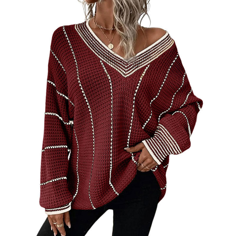 Vertical Casual Loose Sweater For Women