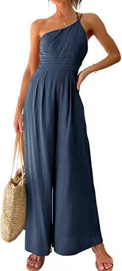 Ladies Suspender Waist Straight Sleeveless Jumpsuit