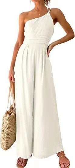 Ladies Suspender Waist Straight Sleeveless Jumpsuit