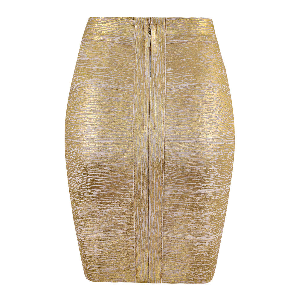 European And American Bronzing Bandage Skirt Fashion