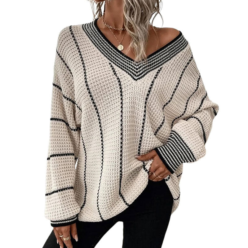 Vertical Casual Loose Sweater For Women