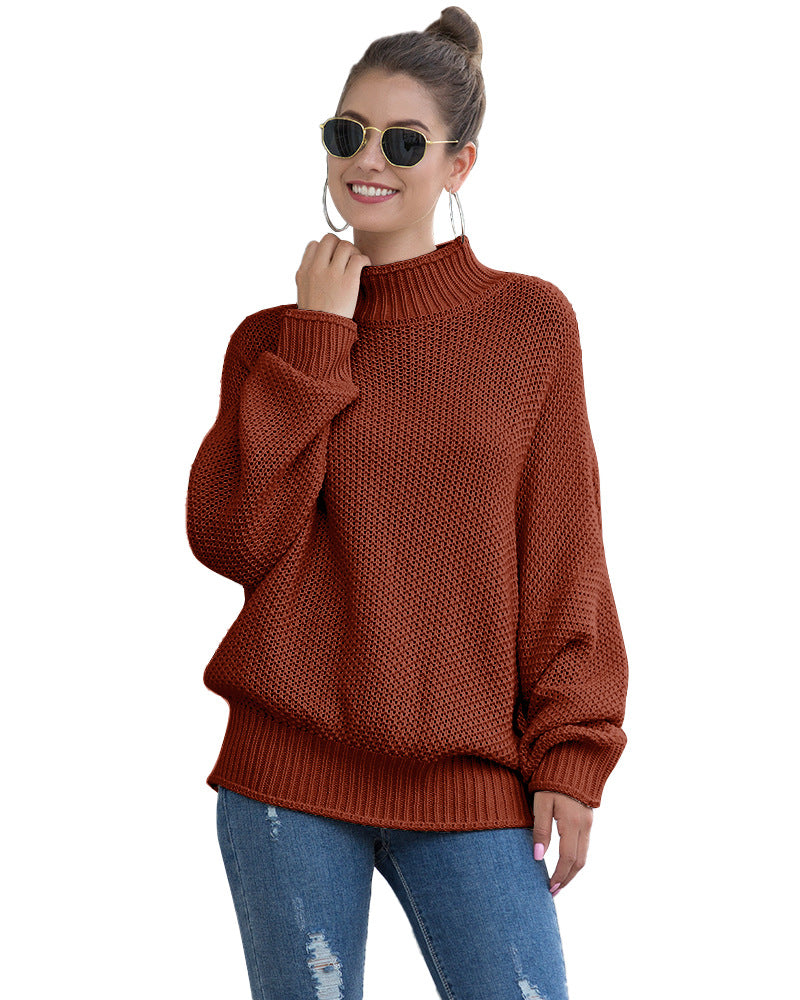 Turtleneck knitted sweater women