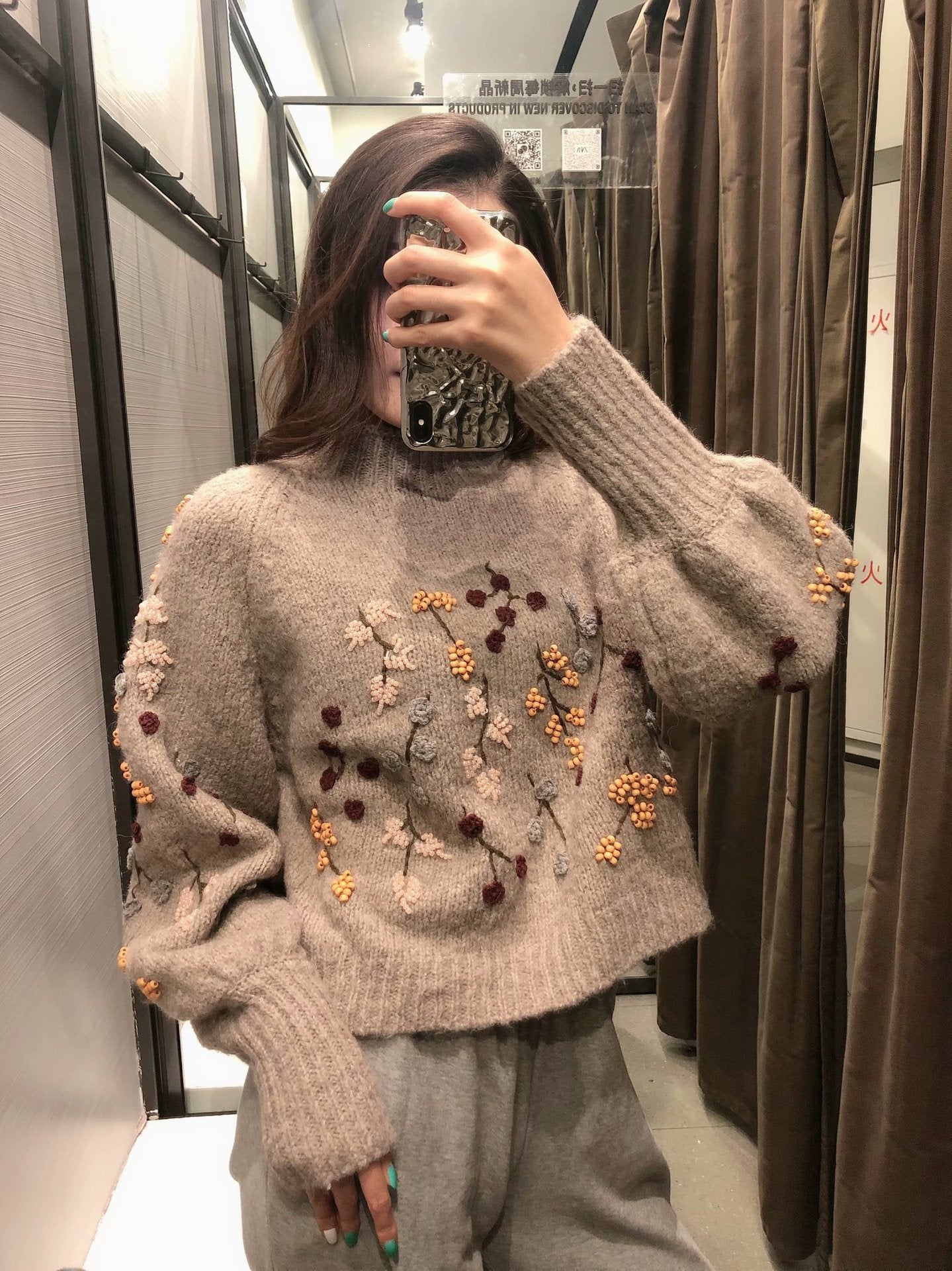 European And American Street Fashion All-match Beaded Knit Sweater Sweater