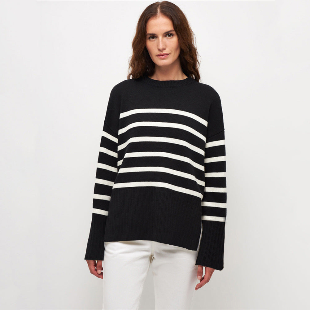 European And American Loose Striped Sweater Women