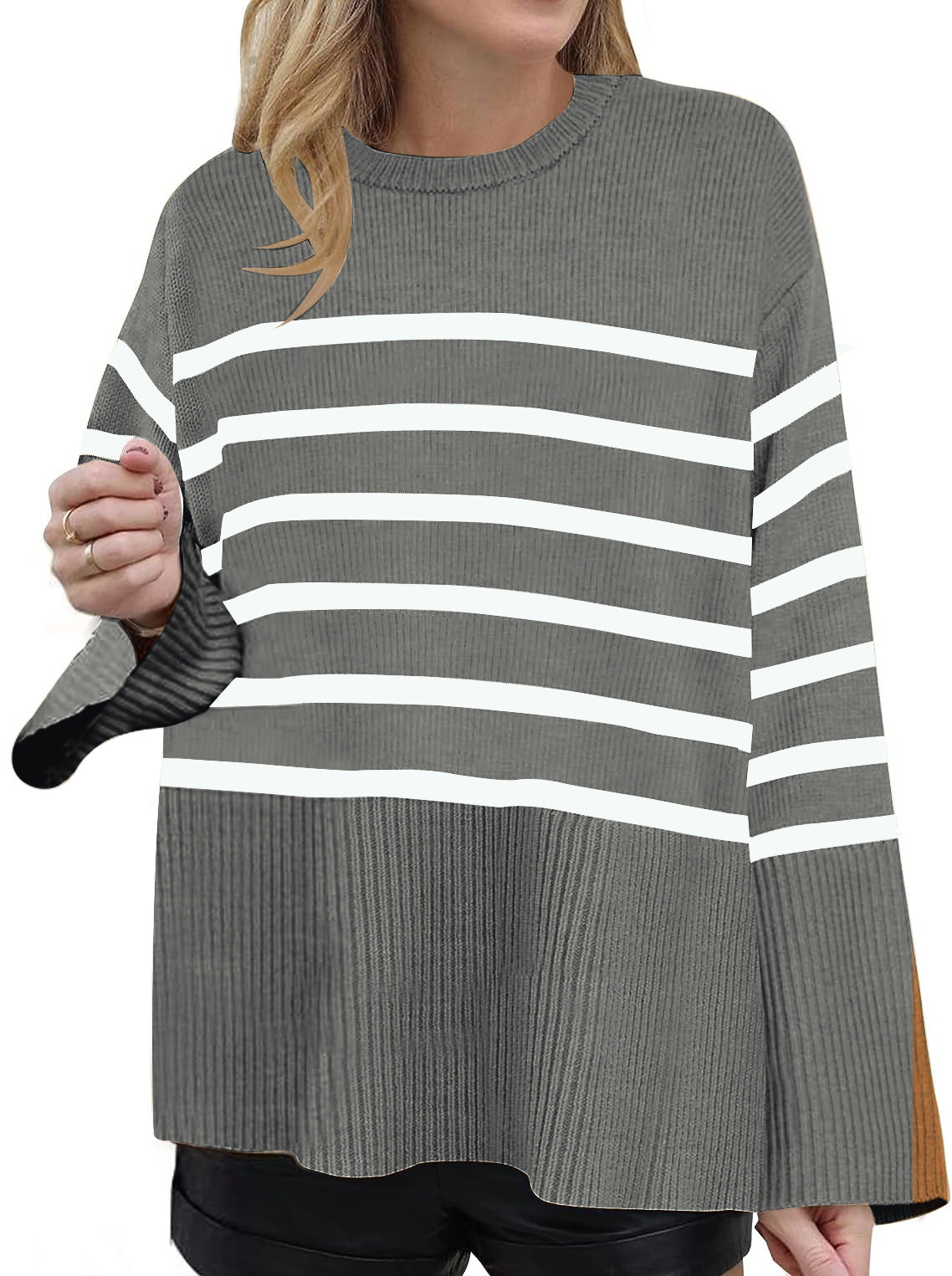 European And American Loose Striped Sweater Women