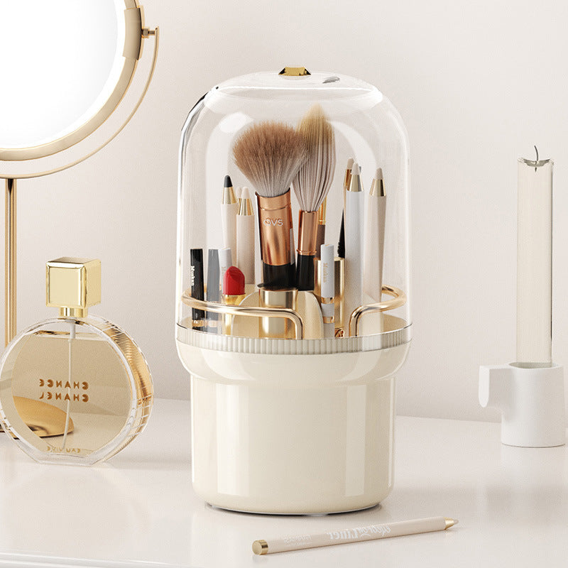 Desktop Rotating Cosmetic Brush Storage Container