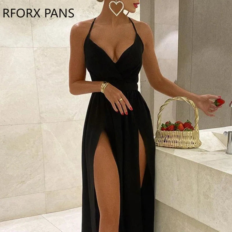 Elegant Bodycon Black Dress Women