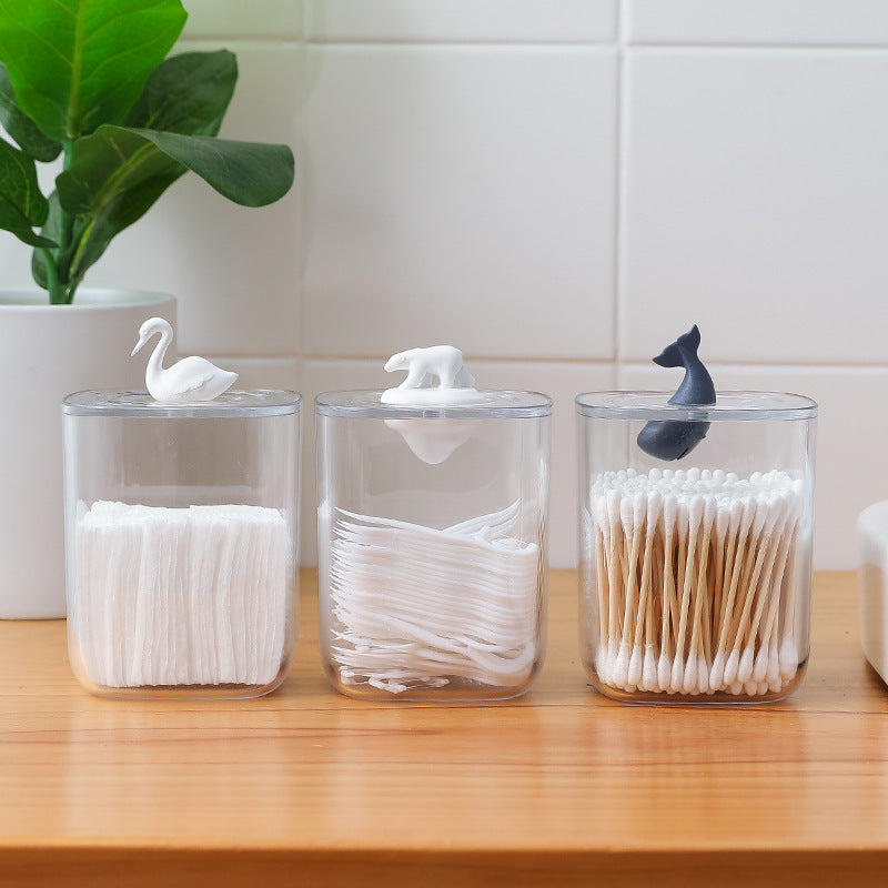 Desktop Transparent Cotton Swab Storage Box