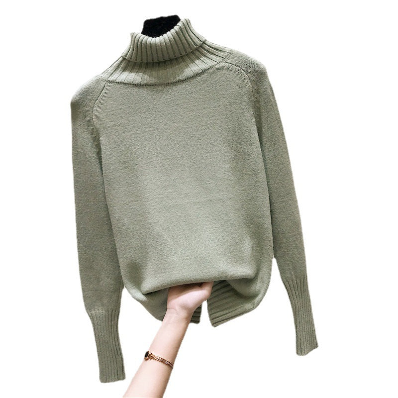 Slim-fit Knit Sweater Women Loose Long-sleeved Pullover Turtleneck Base Sweater