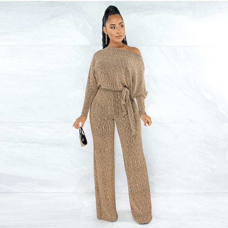 Ladies Fashion High Stretch Loose Jumpsuit