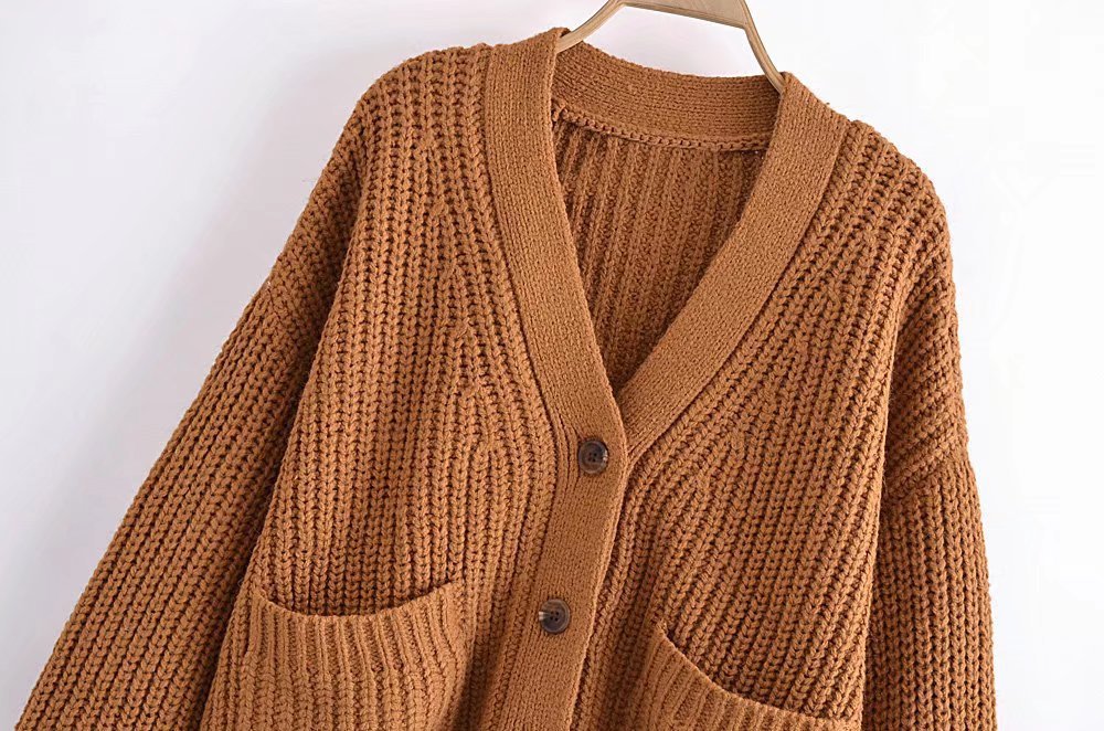 European And American Women's Cardigan Knitted Sweater