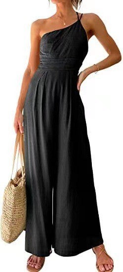 Ladies Suspender Waist Straight Sleeveless Jumpsuit