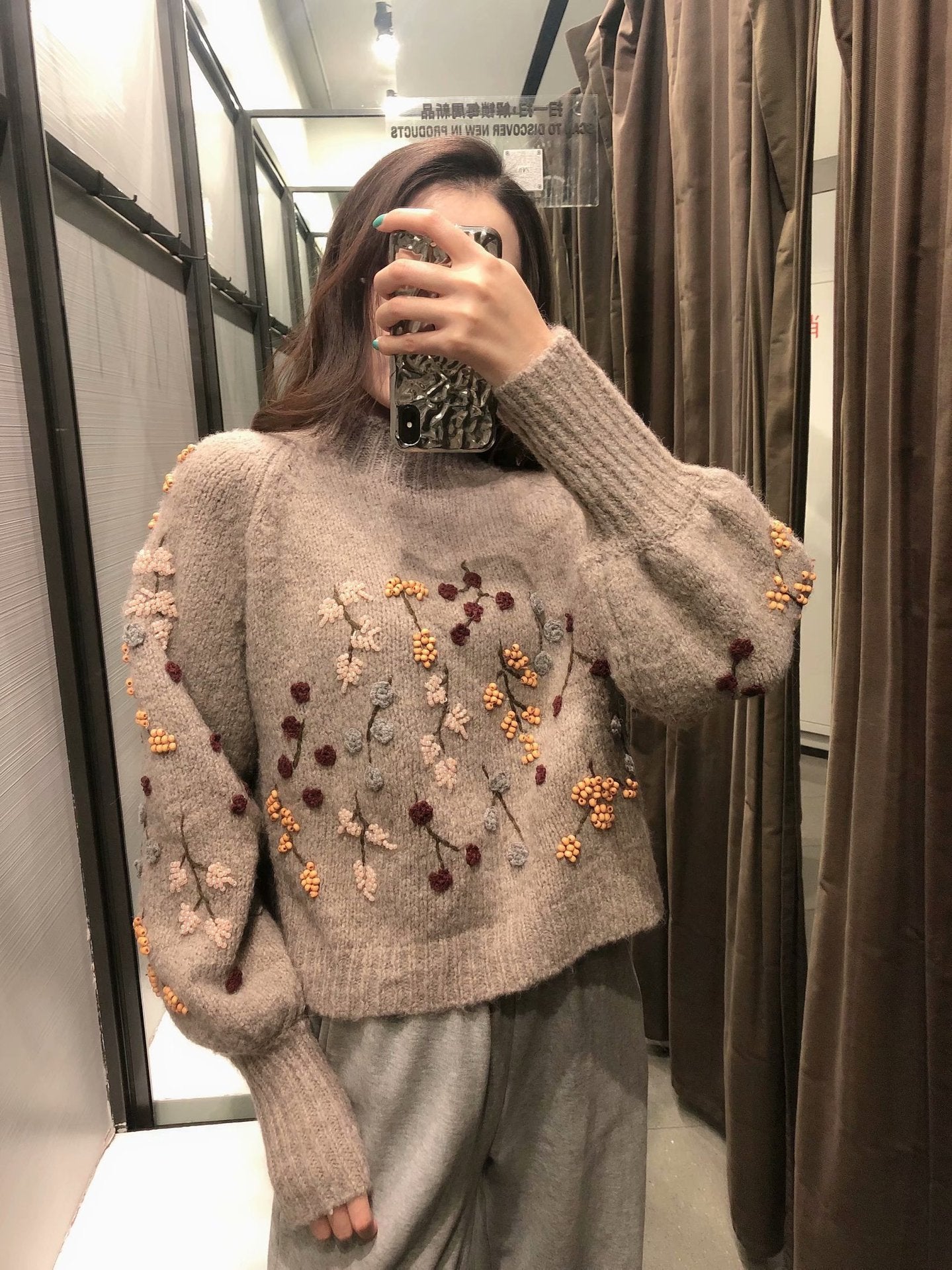 European And American Street Fashion All-match Beaded Knit Sweater Sweater