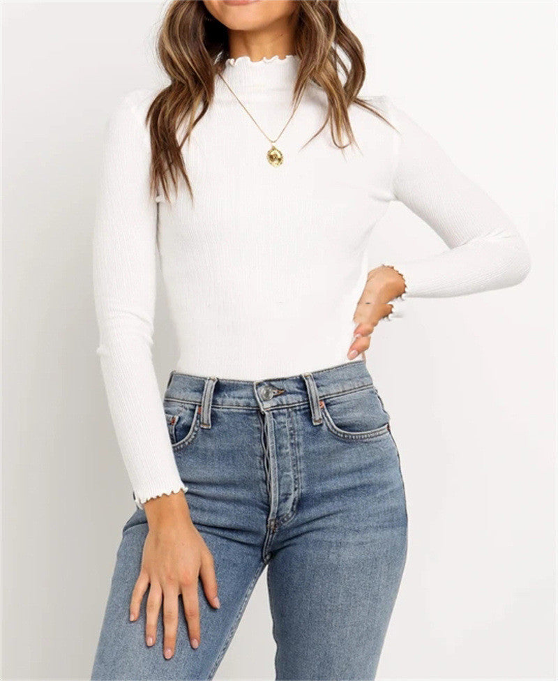 Small Turtleneck Sweater Women Loose Solid Color