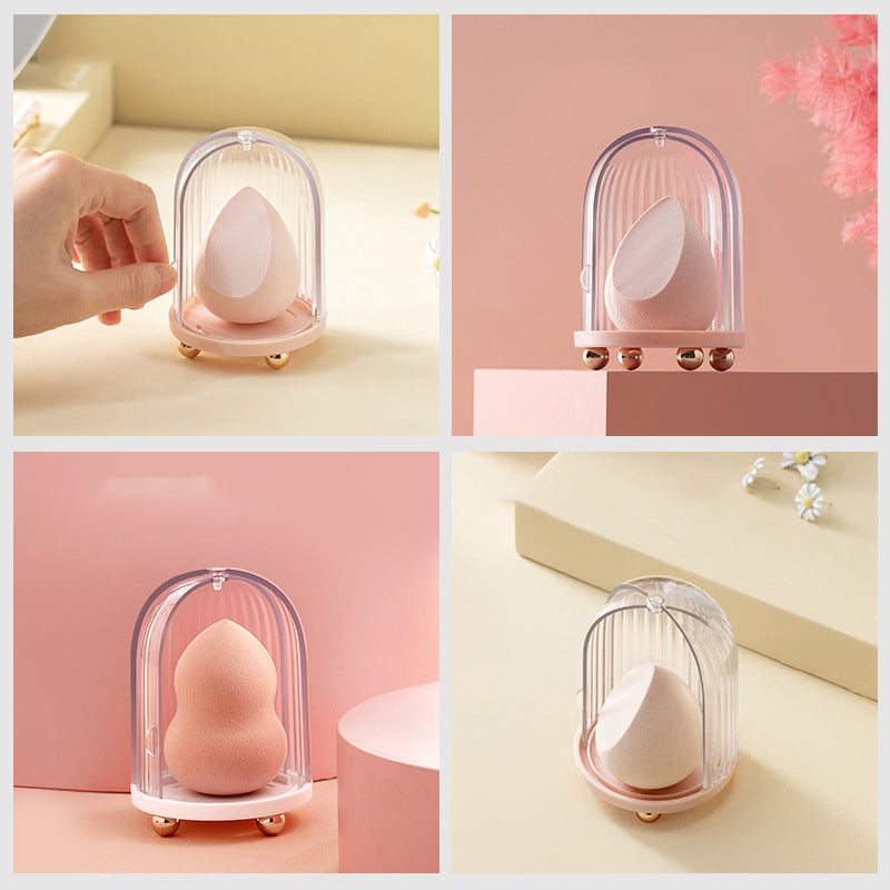 Cosmetic Storage Box Beauty Egg Transparent Dustproof Makeup Sponge Organizer Minimalist Creative Home Office